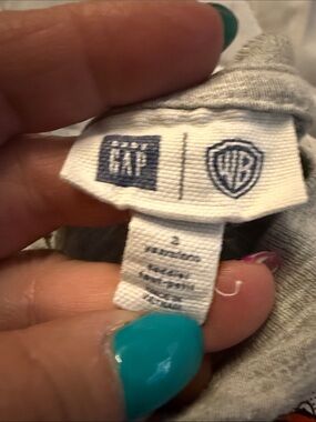 3T GAP shorts x Warner Bros. Grey Logo Tee (Grey) gender neutral